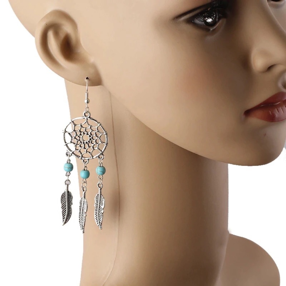 Long Feather Earrings - Picture 4 of 4